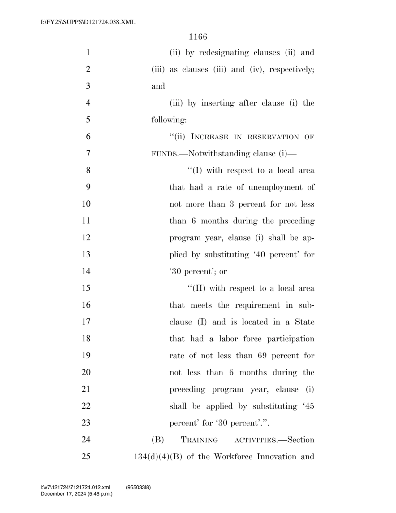 1166 
1 (ii) by redesignating clauses (ii) and 
2 (iii) as clauses (iii) and (iv), respectively; …