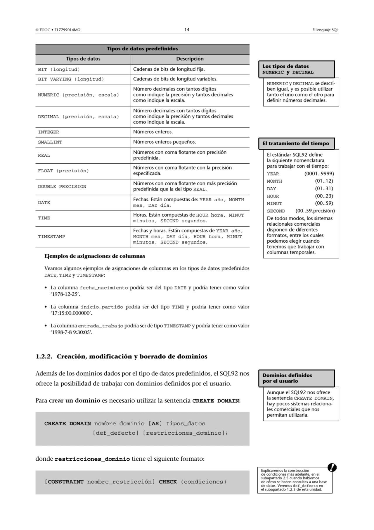  FUOC • 71Z799014MO 14 El lenguaje SQL
Ejemplos de asignaciones de columnas
Veamos algunos ejemp…