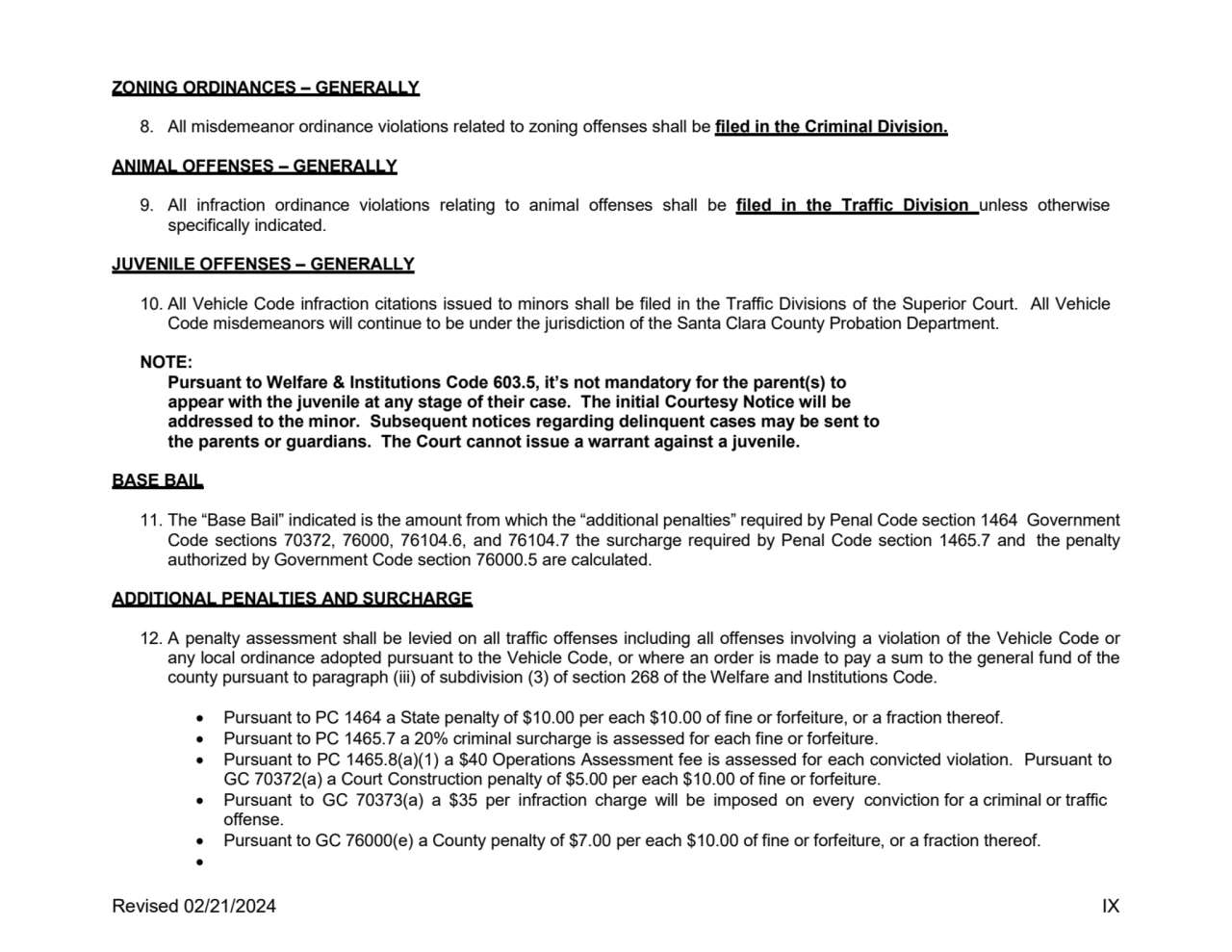 ZONING ORDINANCES – GENERALLY
8. All misdemeanor ordinance violations related to zoning offenses s…