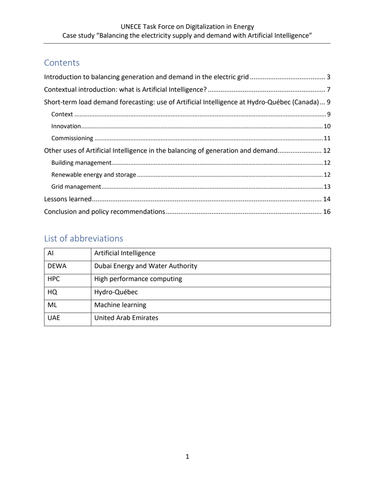 UNECE Task Force on Digitalization in Energy
Case study “Balancing the electricity supply and dema…