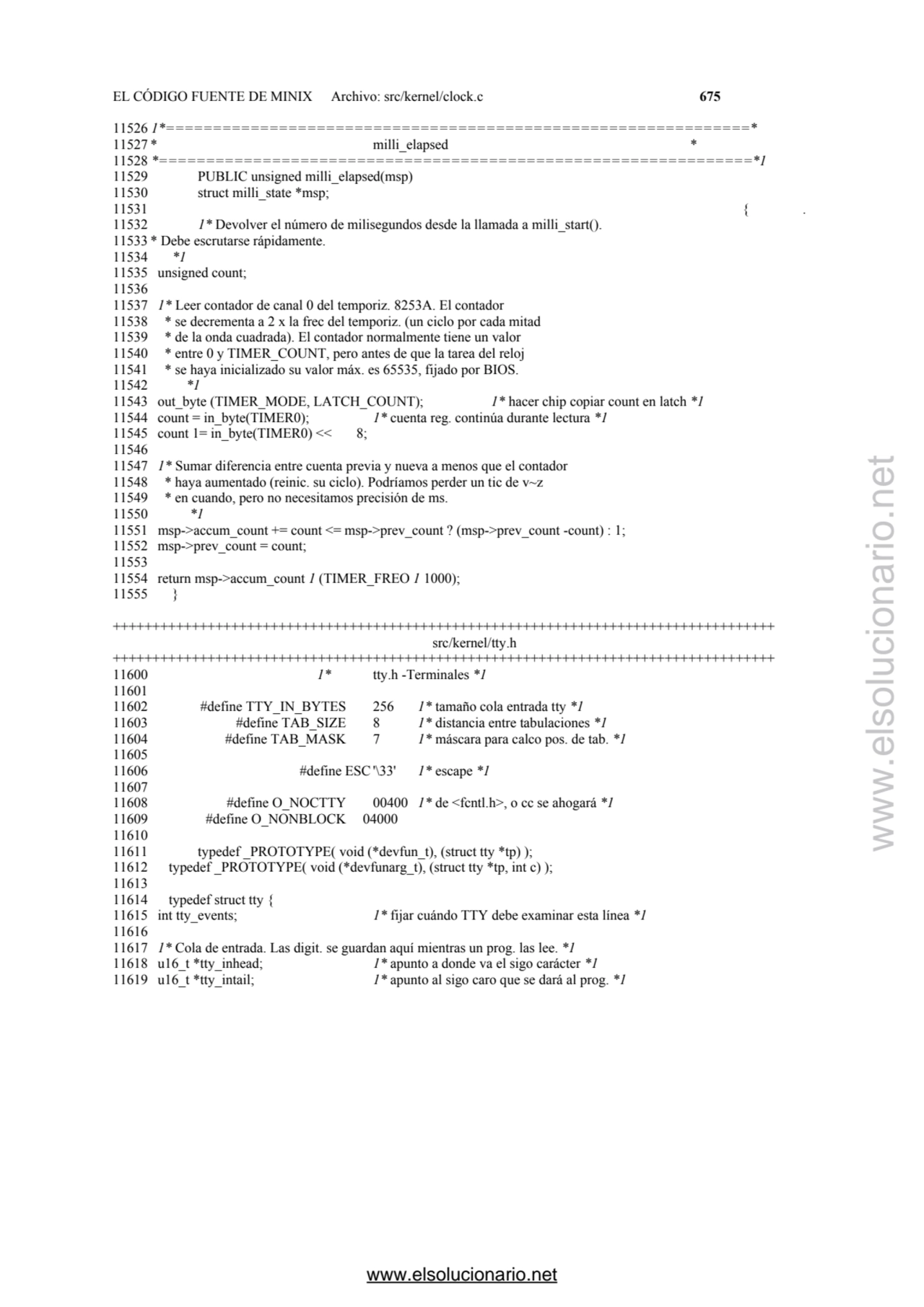 EL CÓDIGO FUENTE DE MINIX Archivo: src/kernel/clock.c 675 
11526 1*===============================…