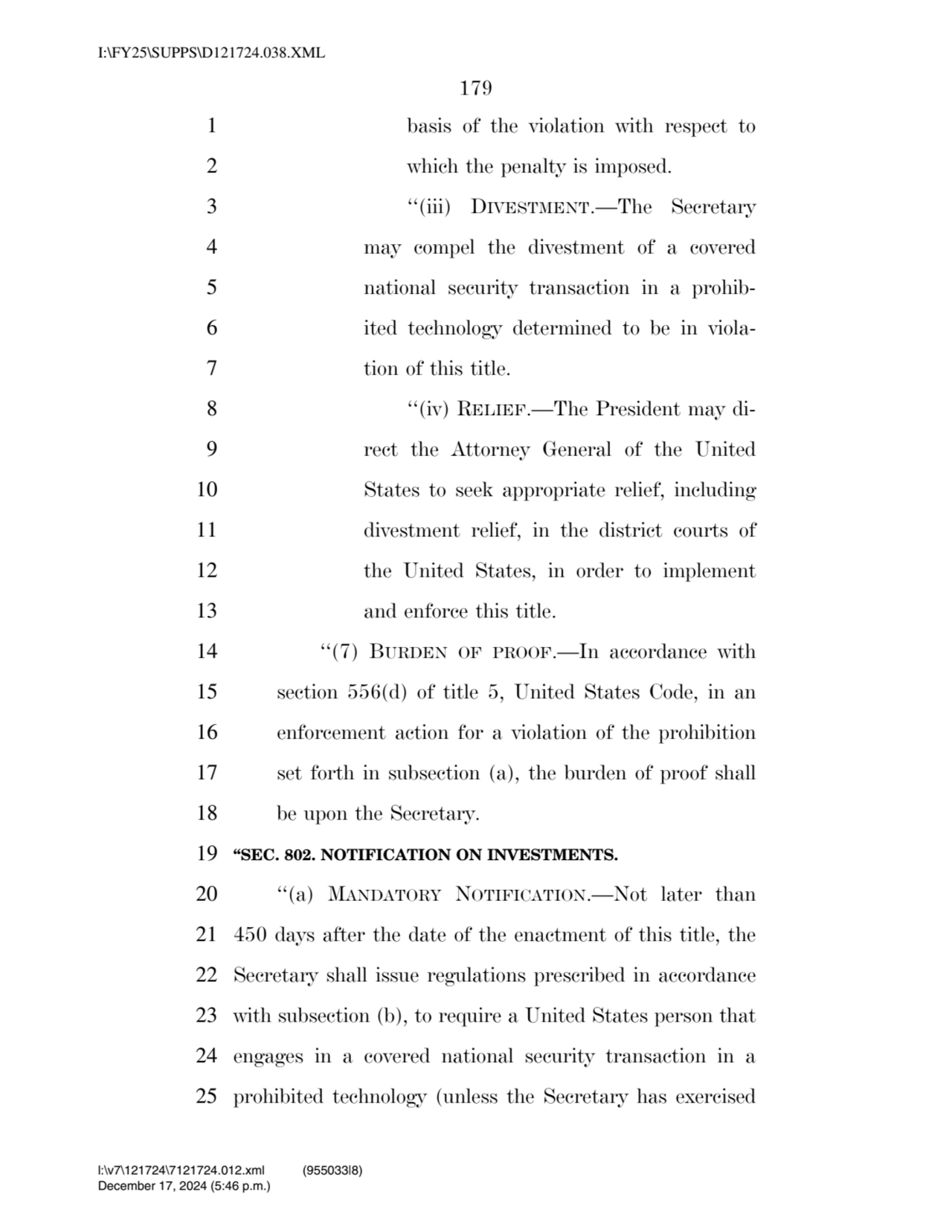 179 
1 basis of the violation with respect to 
2 which the penalty is imposed. 
3 ‘‘(iii) DIVEST…