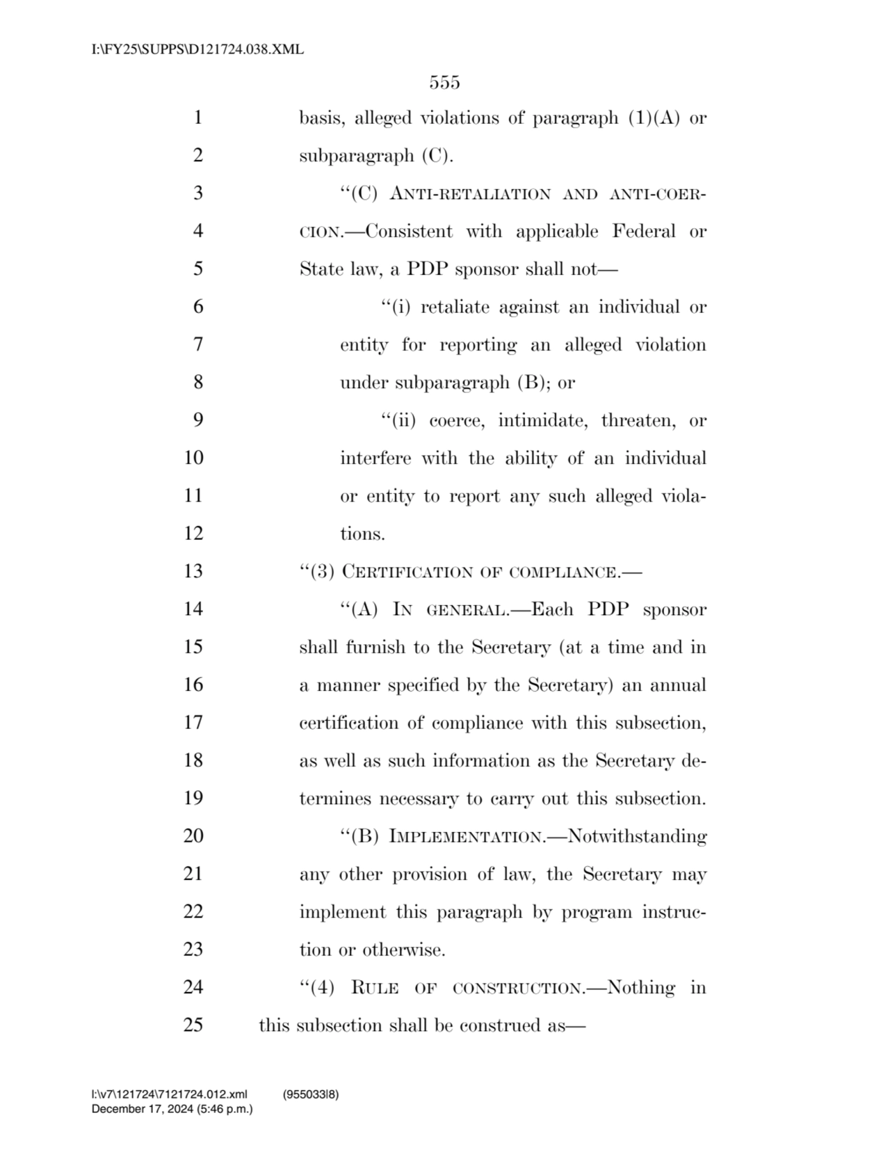 555 
1 basis, alleged violations of paragraph (1)(A) or 
2 subparagraph (C). 
3 ‘‘(C) ANTI-RETAL…