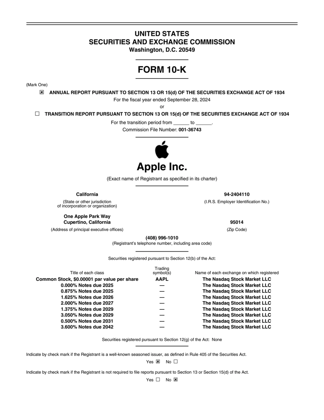 Insights from Apple Inc. 10-K Filing