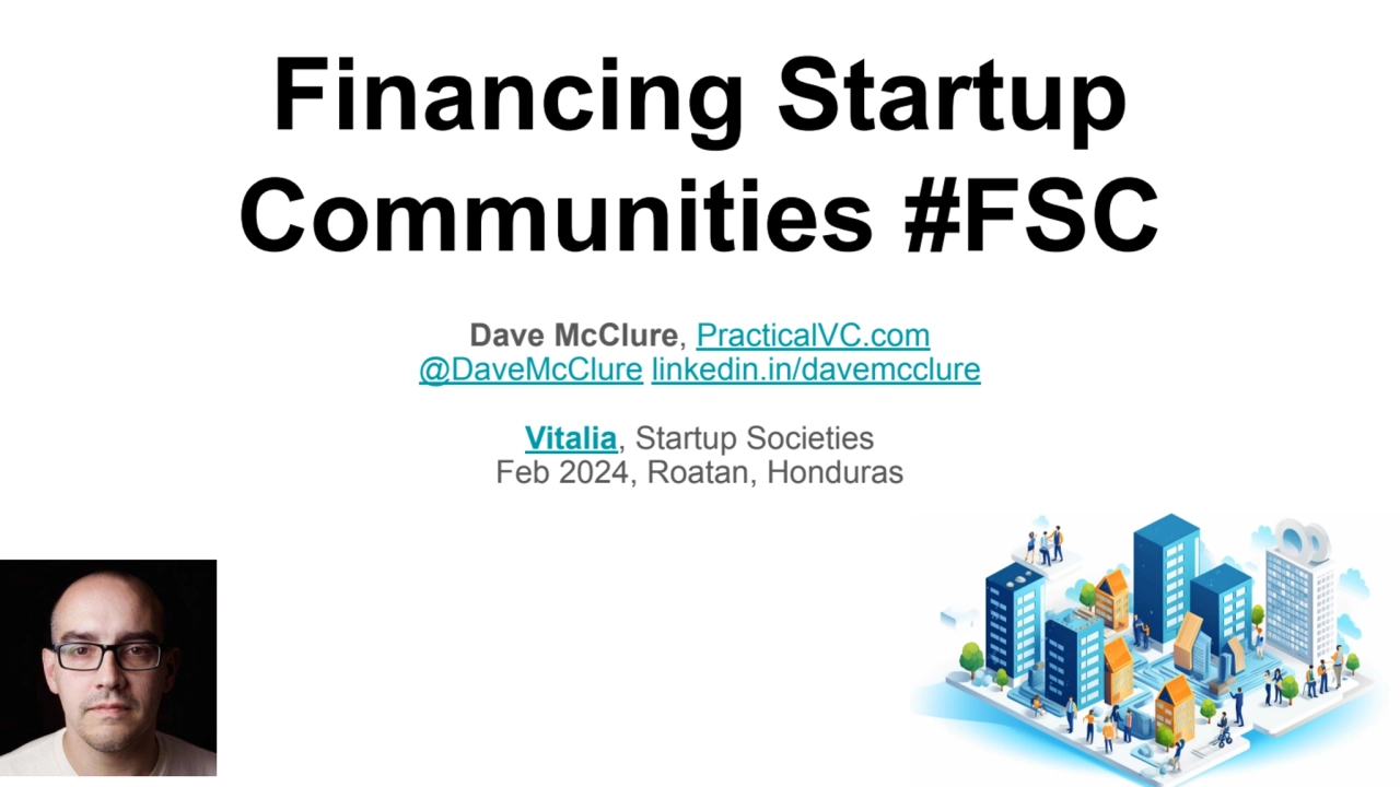 Financing Startup Communities