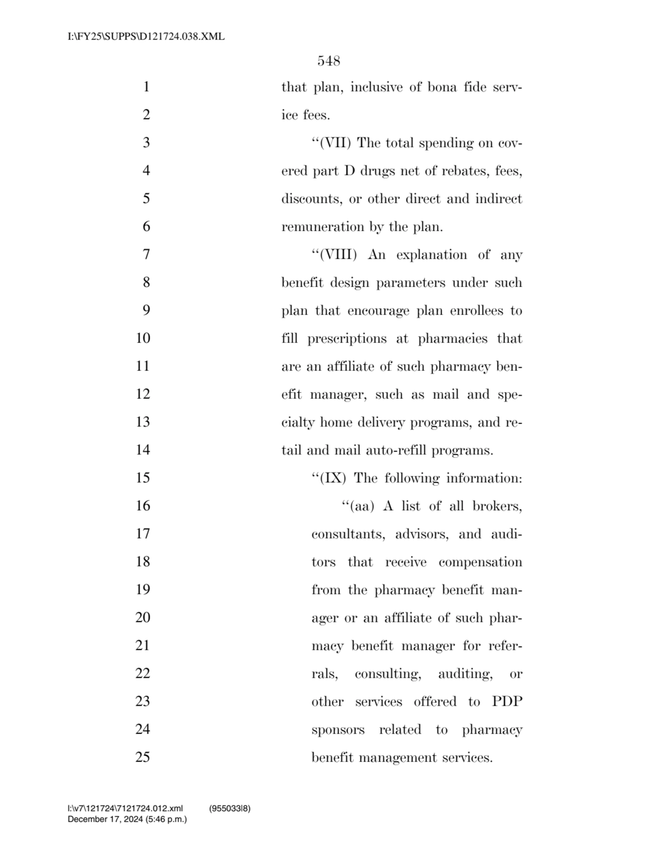 548 
1 that plan, inclusive of bona fide serv2 ice fees. 
3 ‘‘(VII) The total spending on cov4 …