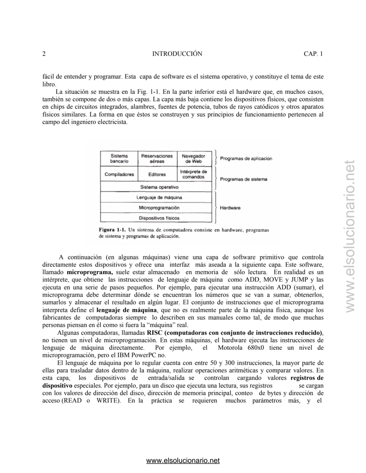 2 INTRODUCCIÓN CAP. 1 
fácil de entender y programar. Esta capa de software es el sistema operativ…