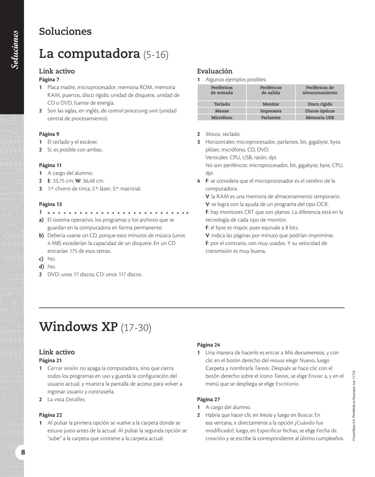 
© Santillana S.A. Prohibida su fotocopia. Ley 11.723
La computadora (5-16)
Link activo
Página…