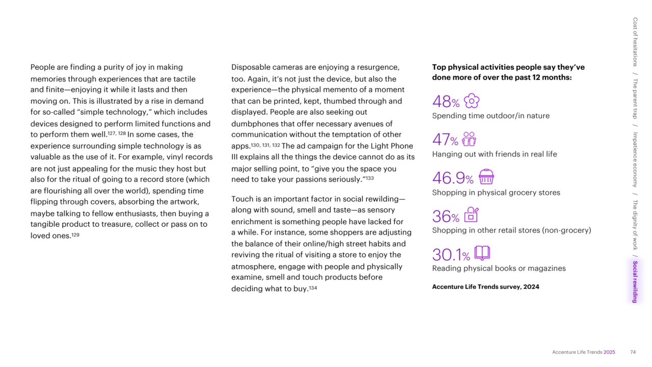 Accenture Life Trends 2025 
People are finding a purity of joy in making 
memories through experi…