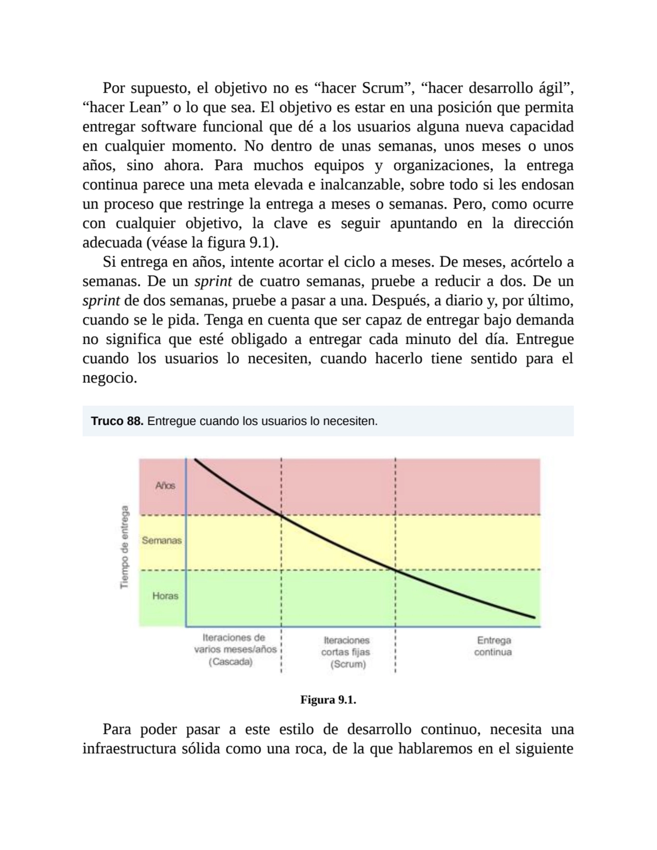 Por supuesto, el objetivo no es “hacer Scrum”, “hacer desarrollo ágil”,
“hacer Lean” o lo que sea.…