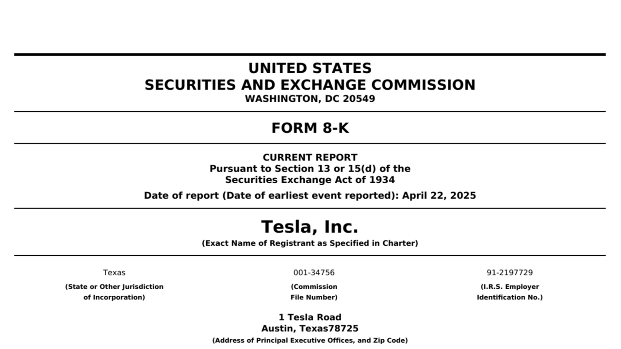 Q1 2025 Update: Tesla, Inc.