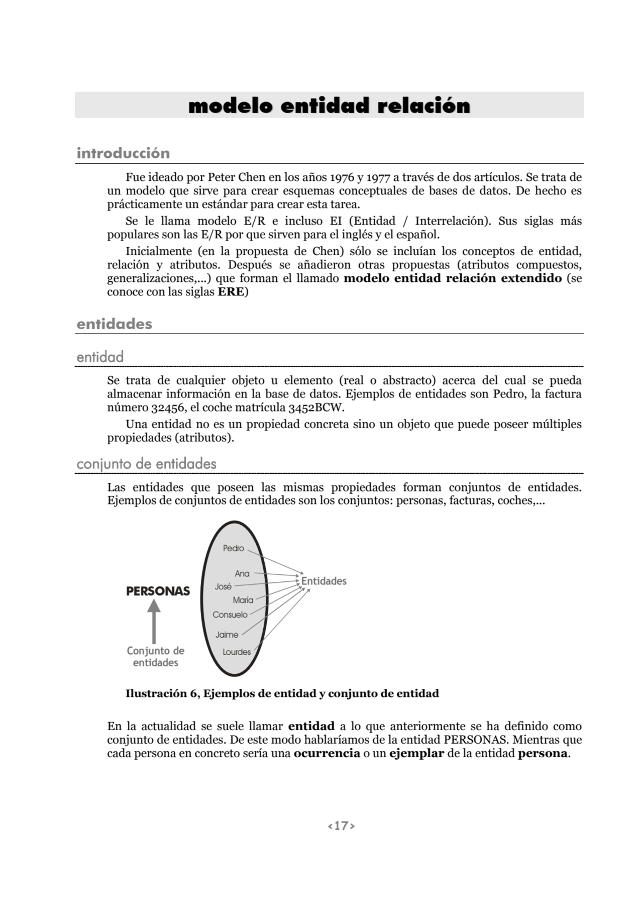 <17>
modelo entidad relación
introducción 
Fue ideado por Peter Chen en los años 1976 y 1977 a t…