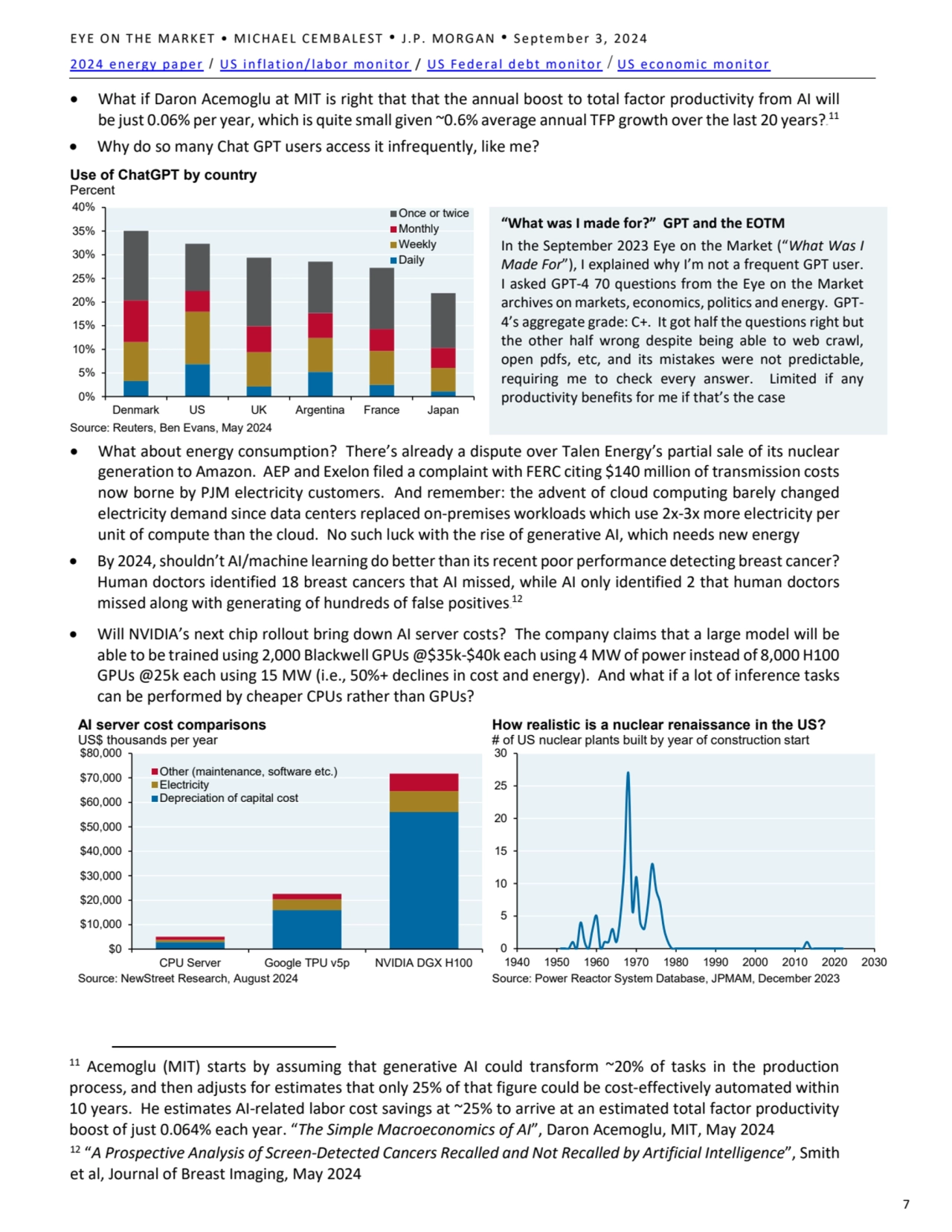 EYE ON THE MARKET • MICHAEL CEMBALEST • J.P. MORGAN • September 3, 2024
2024 energy paper / US inf…