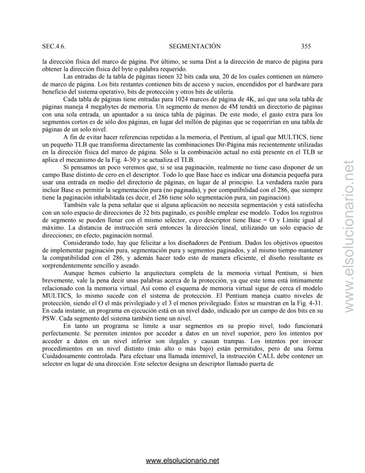 SEC.4.6. SEGMENTACIÓN 355 
la dirección física del marco de página. Por último, se suma Dist a la …