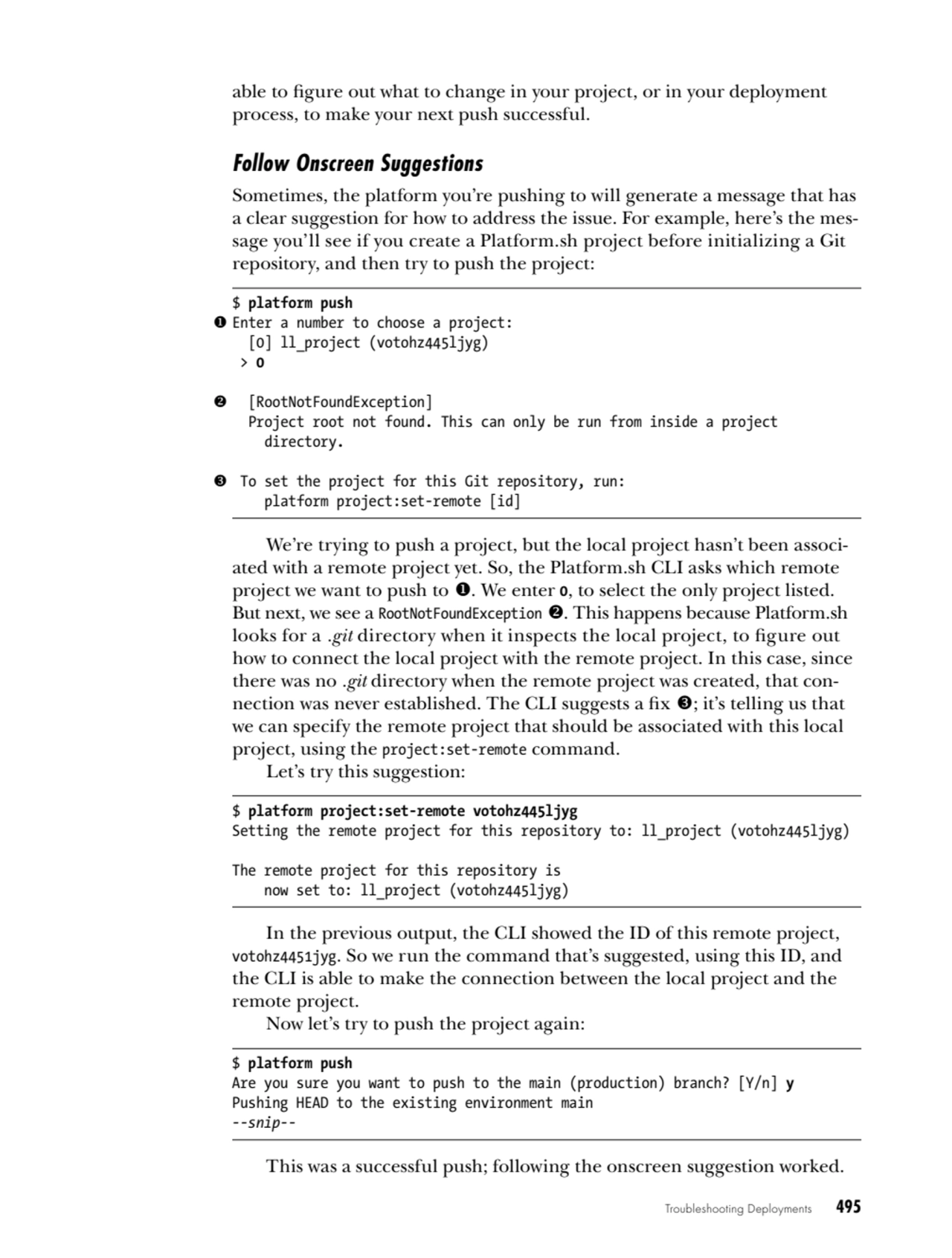 Troubleshooting Deployments   495
able to figure out what to change in your project, or in your de…