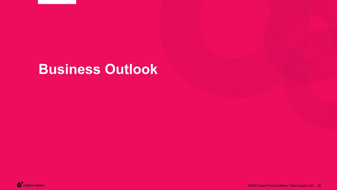 ©2025 Check Point Software Technologies Ltd. ©2025 Check Point Software Technologies Ltd. 10
Business Outlook