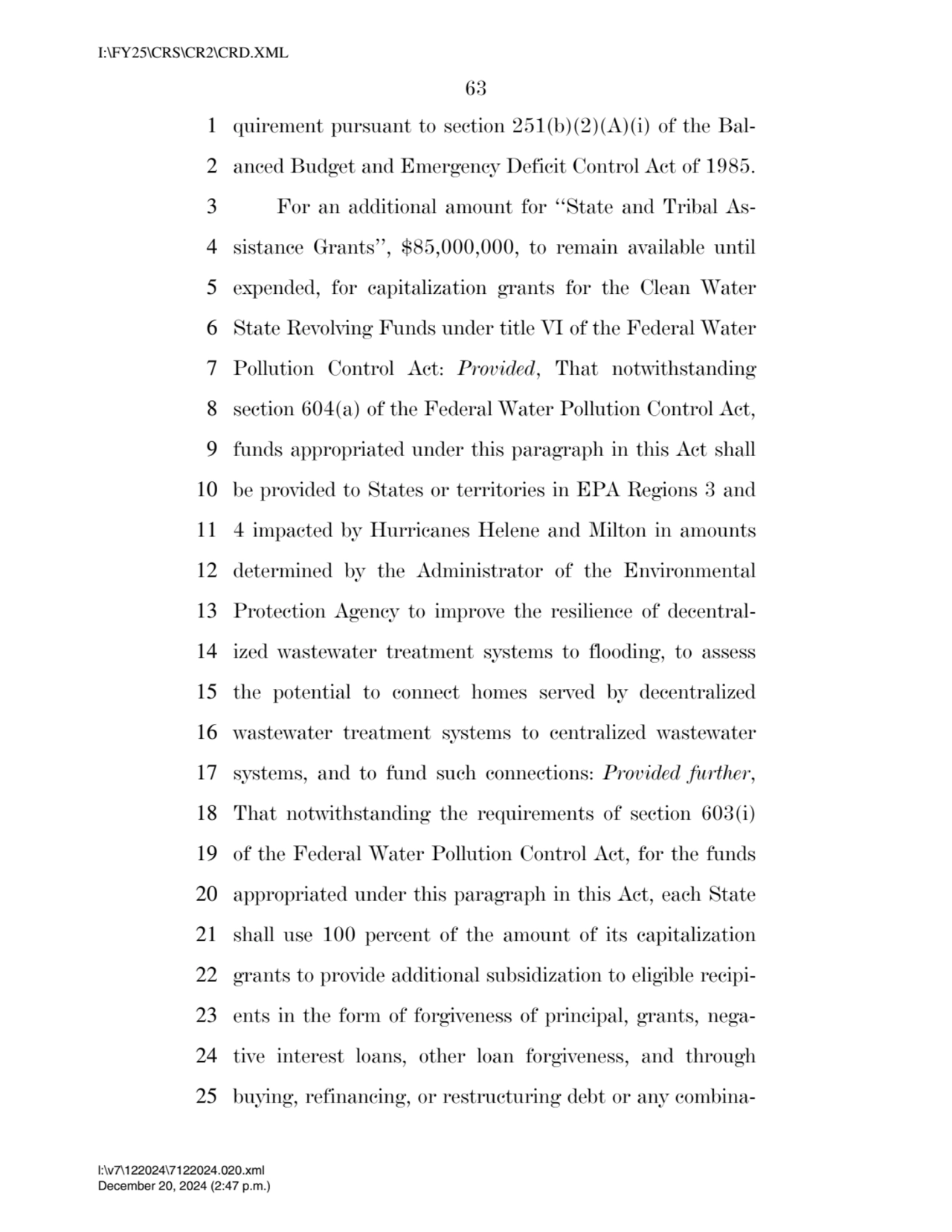 63 
1 quirement pursuant to section 251(b)(2)(A)(i) of the Bal2 anced Budget and Emergency Defici…