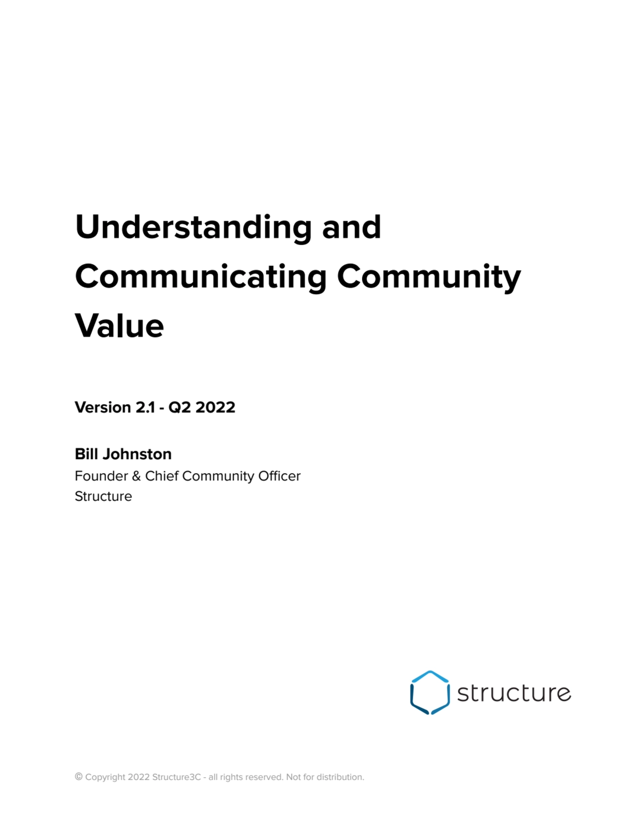 Understanding and Communicating Community Value 