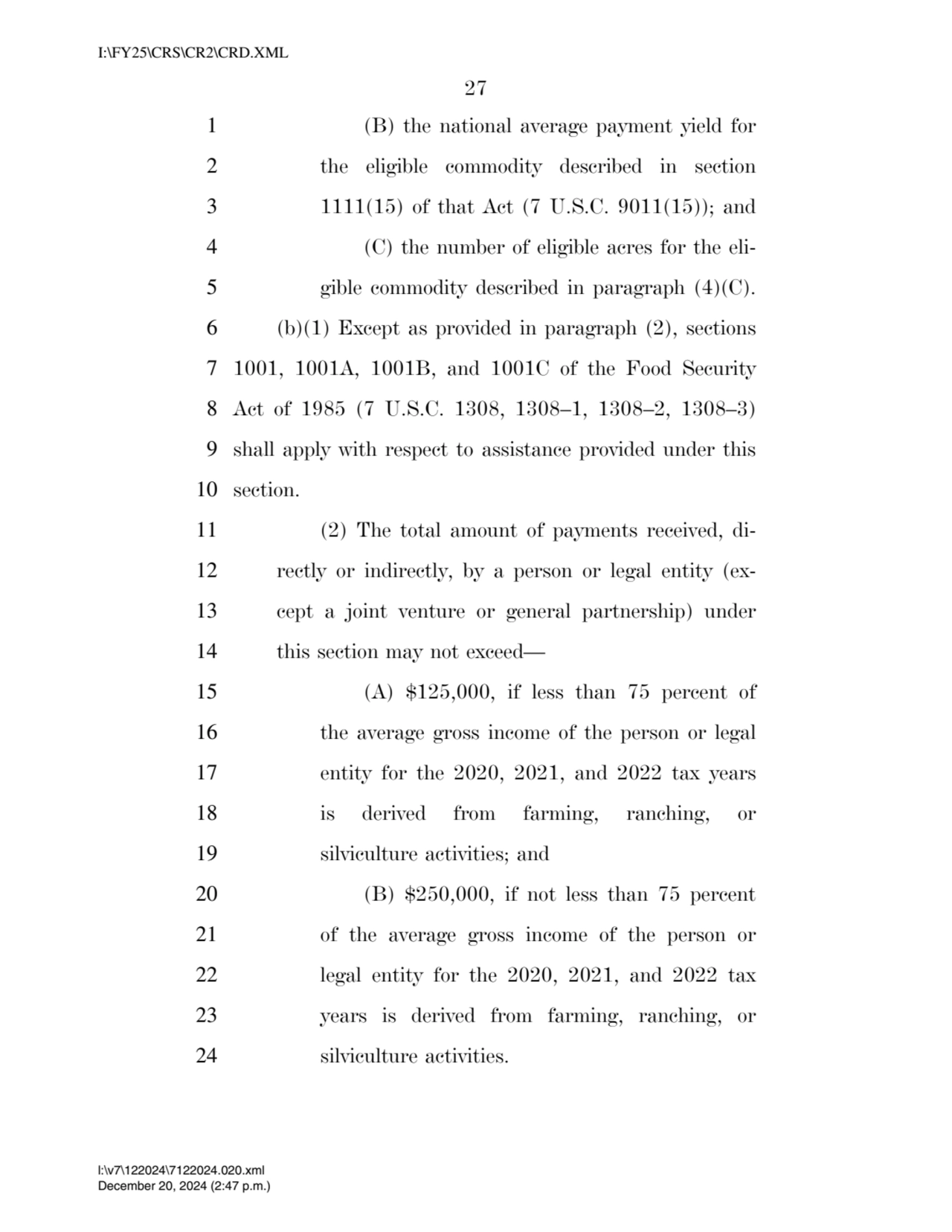 27 
1 (B) the national average payment yield for 
2 the eligible commodity described in section 
…