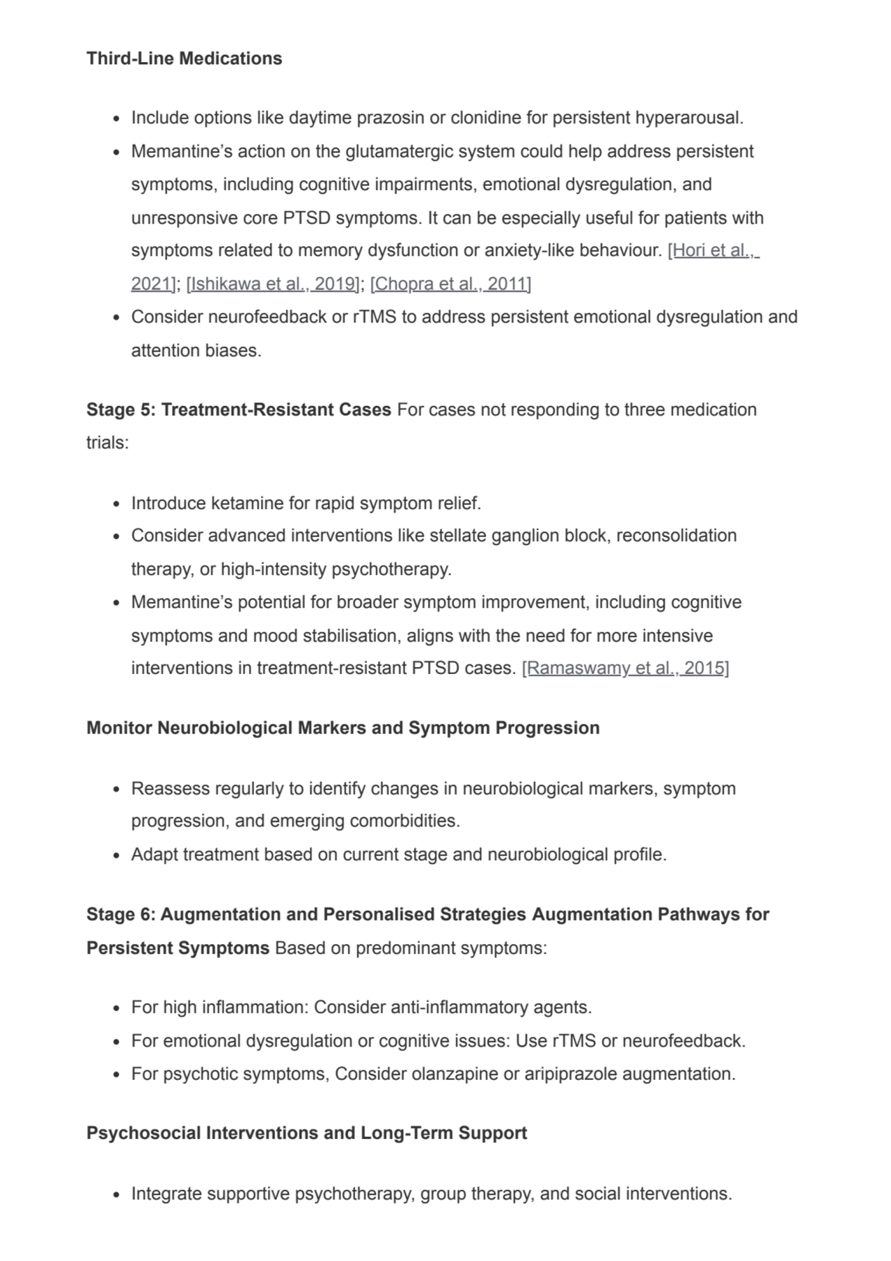 Third-Line Medications
Include options like daytime prazosin or clonidine for persistent hyperarou…