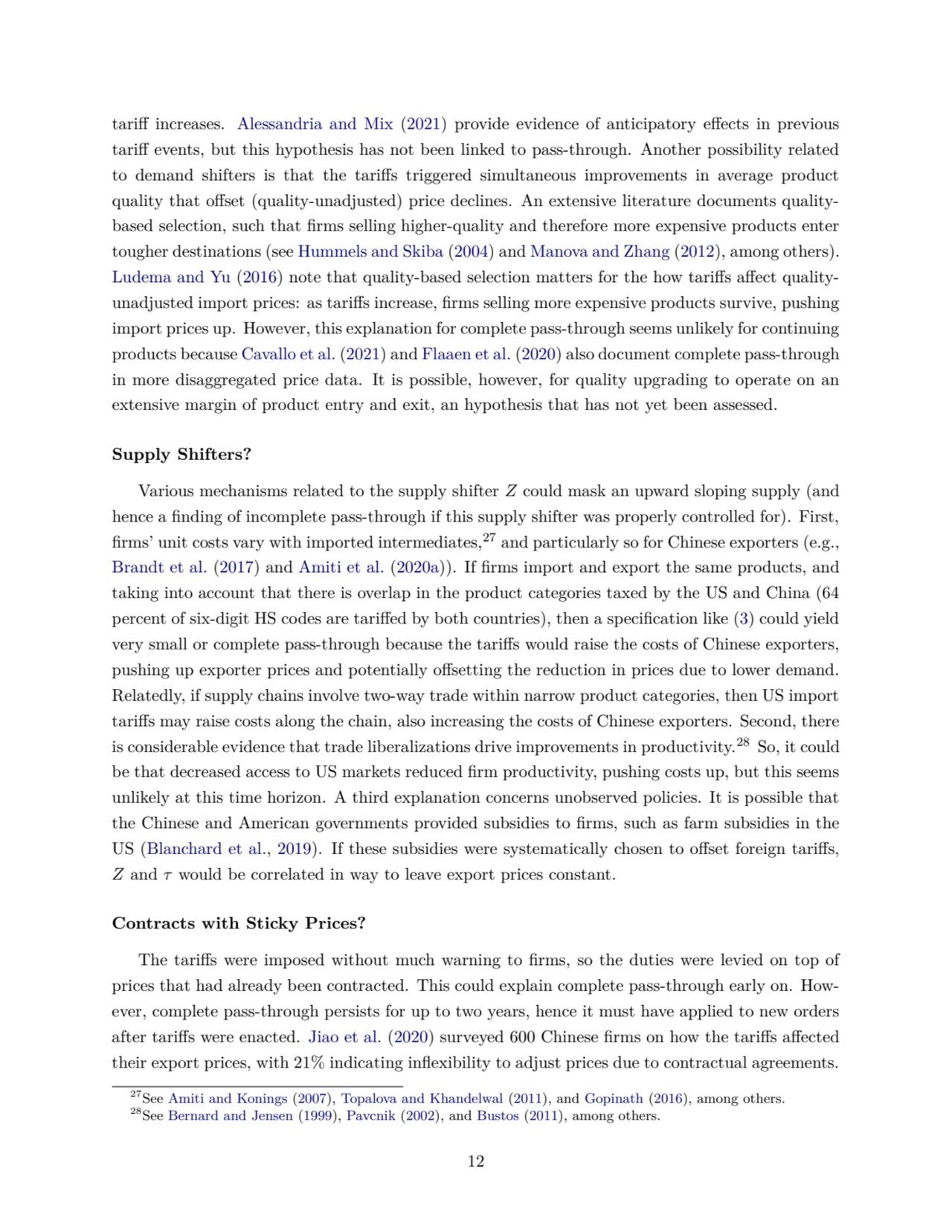 tariff increases. Alessandria and Mix (2021) provide evidence of anticipatory effects in previous
…