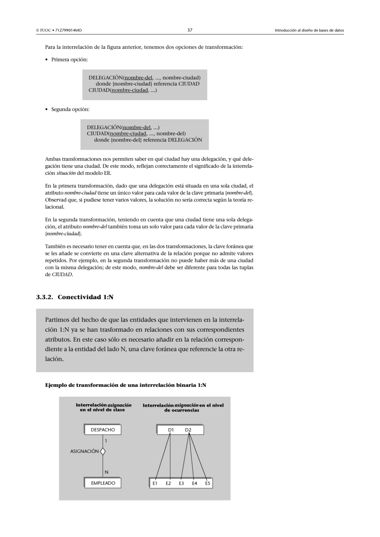  FUOC • 71Z799014MO 37 Introducción al diseño de bases de datos
Para la interrelación de la figur…