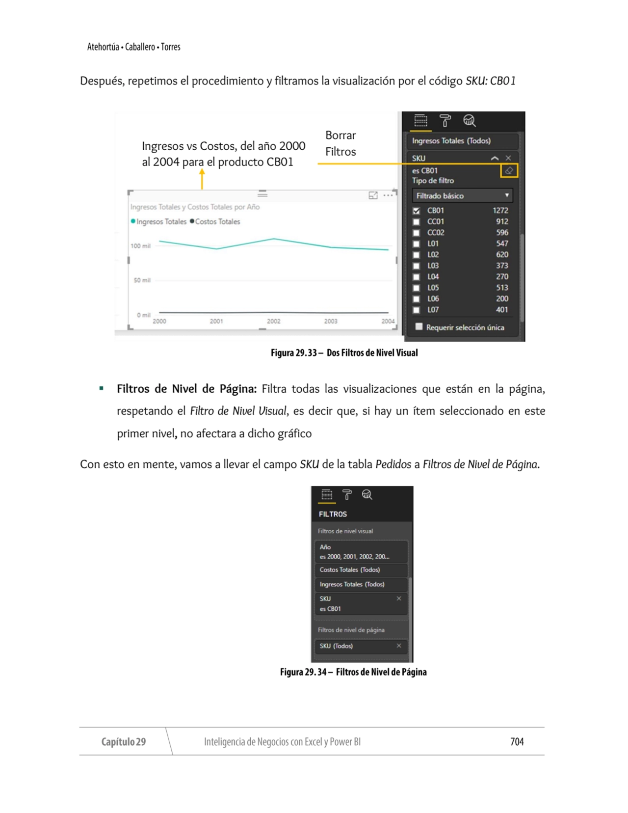 Después, repetimos el procedimiento y filtramos la visualización por el código SKU: CB01
▪ Filtros…