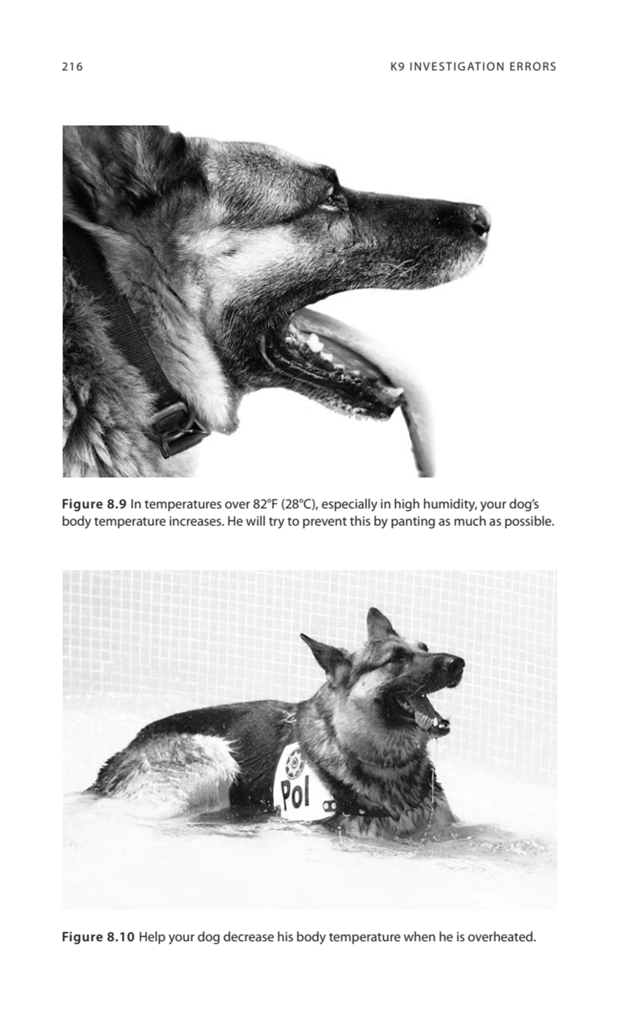 216 K9 INVESTIGATION ERRORS
Figure 8.9 In temperatures over 82°F (28°C), especially in high humidi…