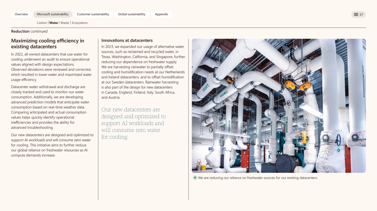  
Overview Microsoft sustainability Customer sustainability Global sustainability Appendix 27 
Ca…