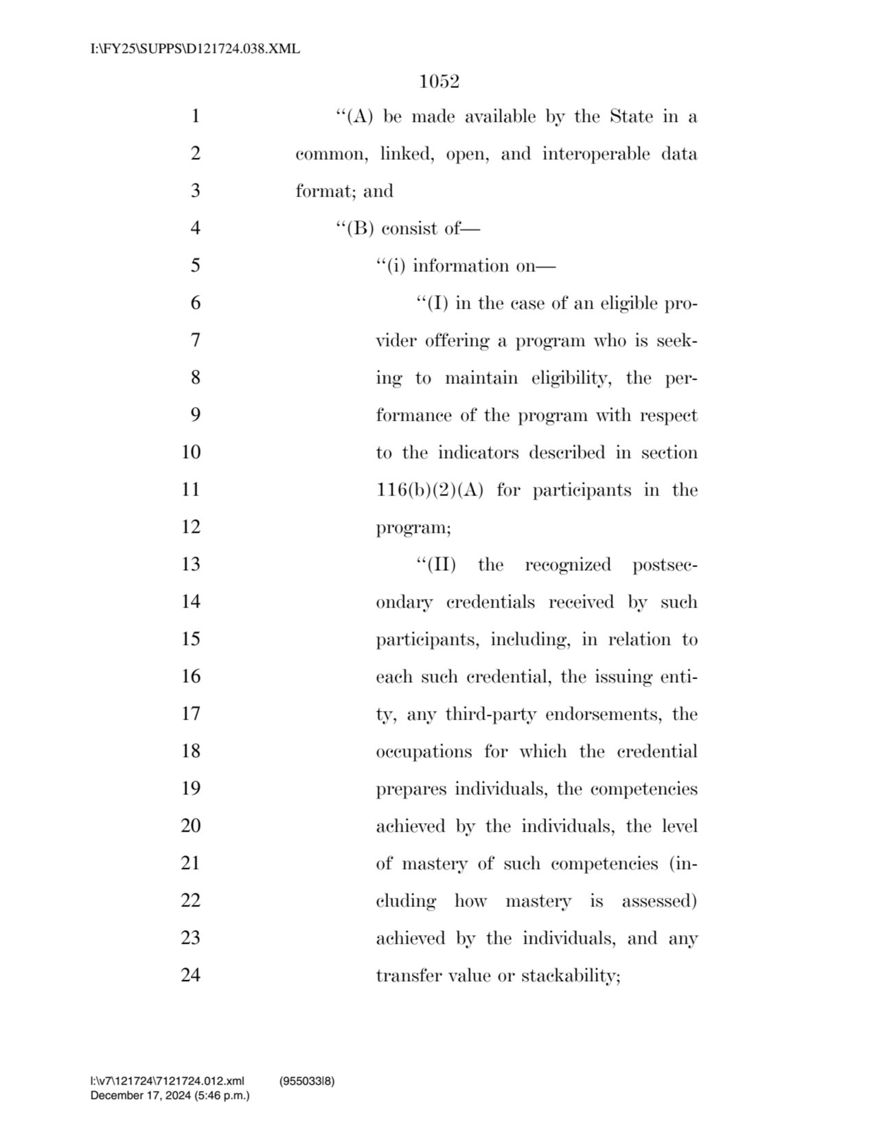 1052 
1 ‘‘(A) be made available by the State in a 
2 common, linked, open, and interoperable data…