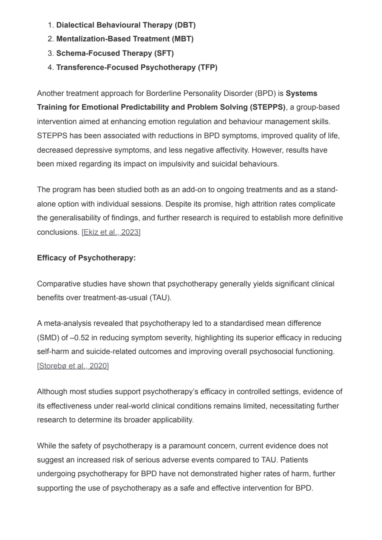 1. Dialectical Behavioural Therapy (DBT)
2. Mentalization-Based Treatment (MBT)
3. Schema-Focused…