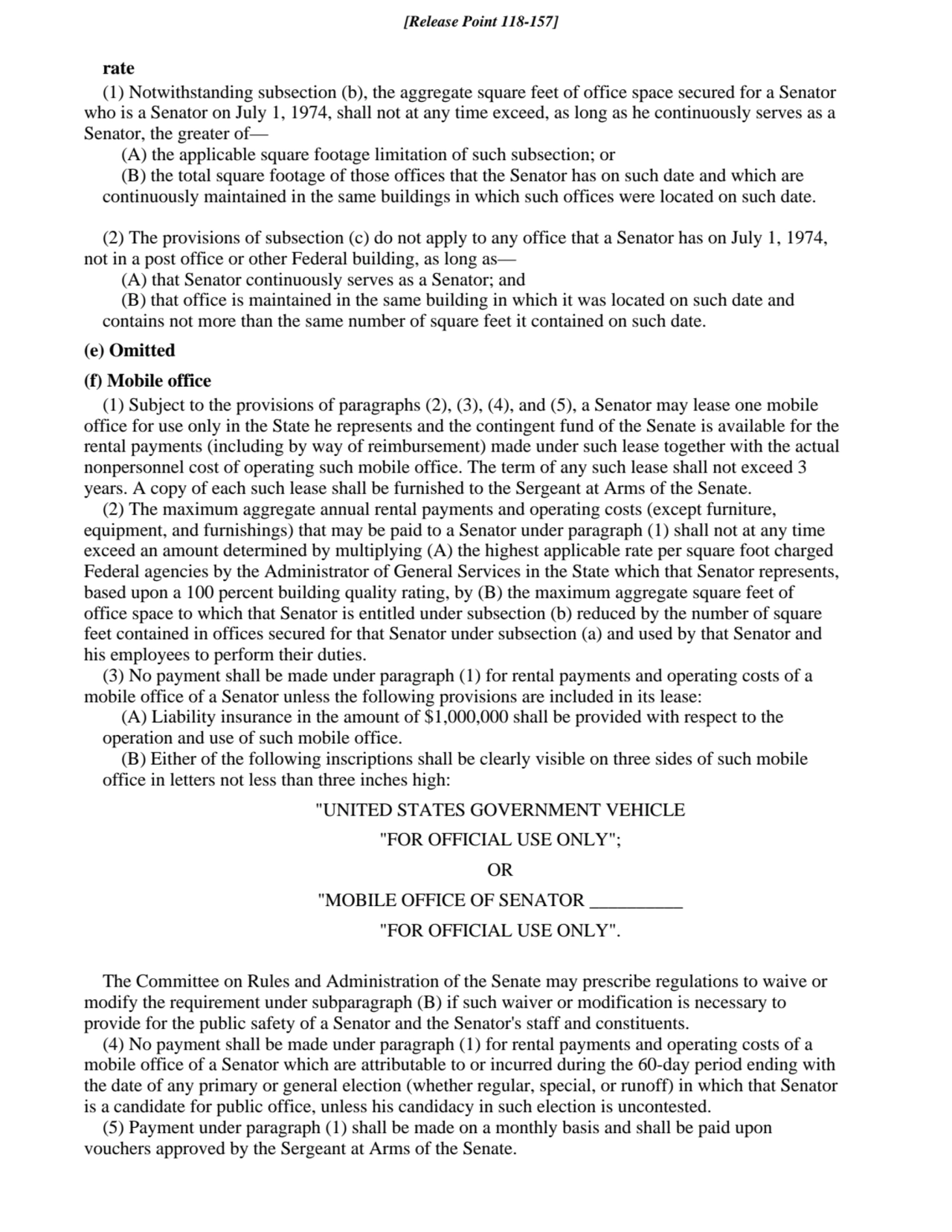 rate
(1) Notwithstanding subsection (b), the aggregate square feet of office space secured for a S…