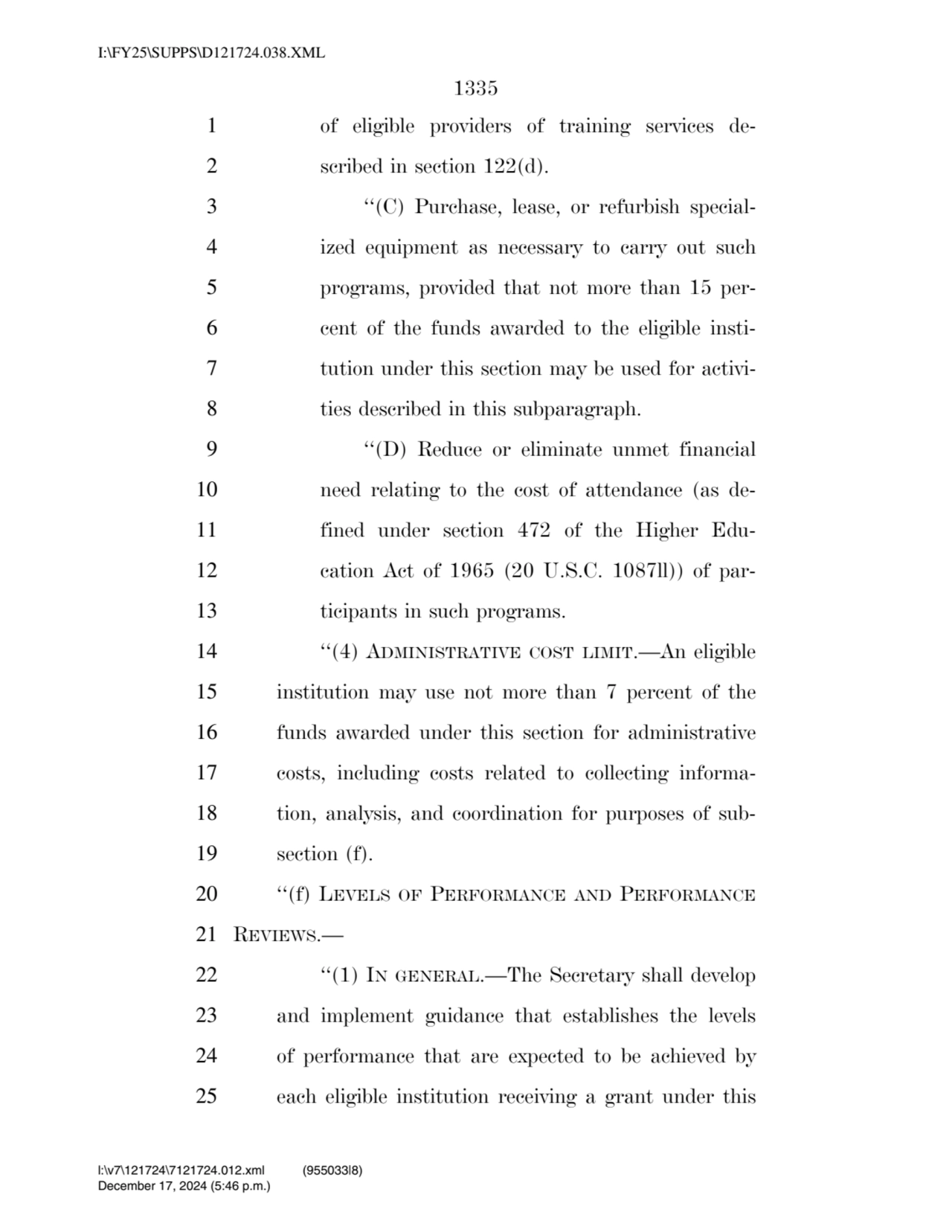 1335 
1 of eligible providers of training services de2 scribed in section 122(d). 
3 ‘‘(C) Purch…