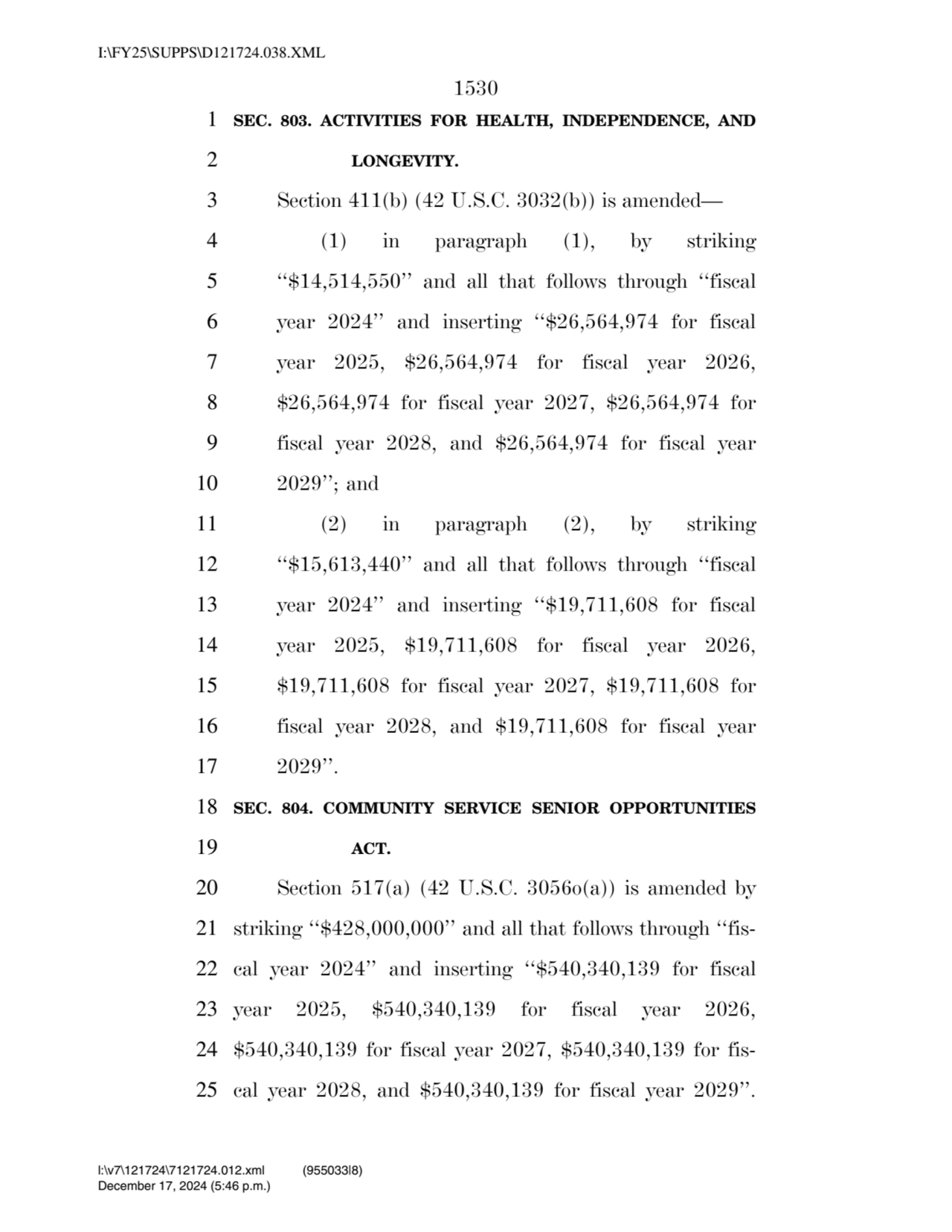 1530 
1 SEC. 803. ACTIVITIES FOR HEALTH, INDEPENDENCE, AND 
2 LONGEVITY. 
3 Section 411(b) (42 U…