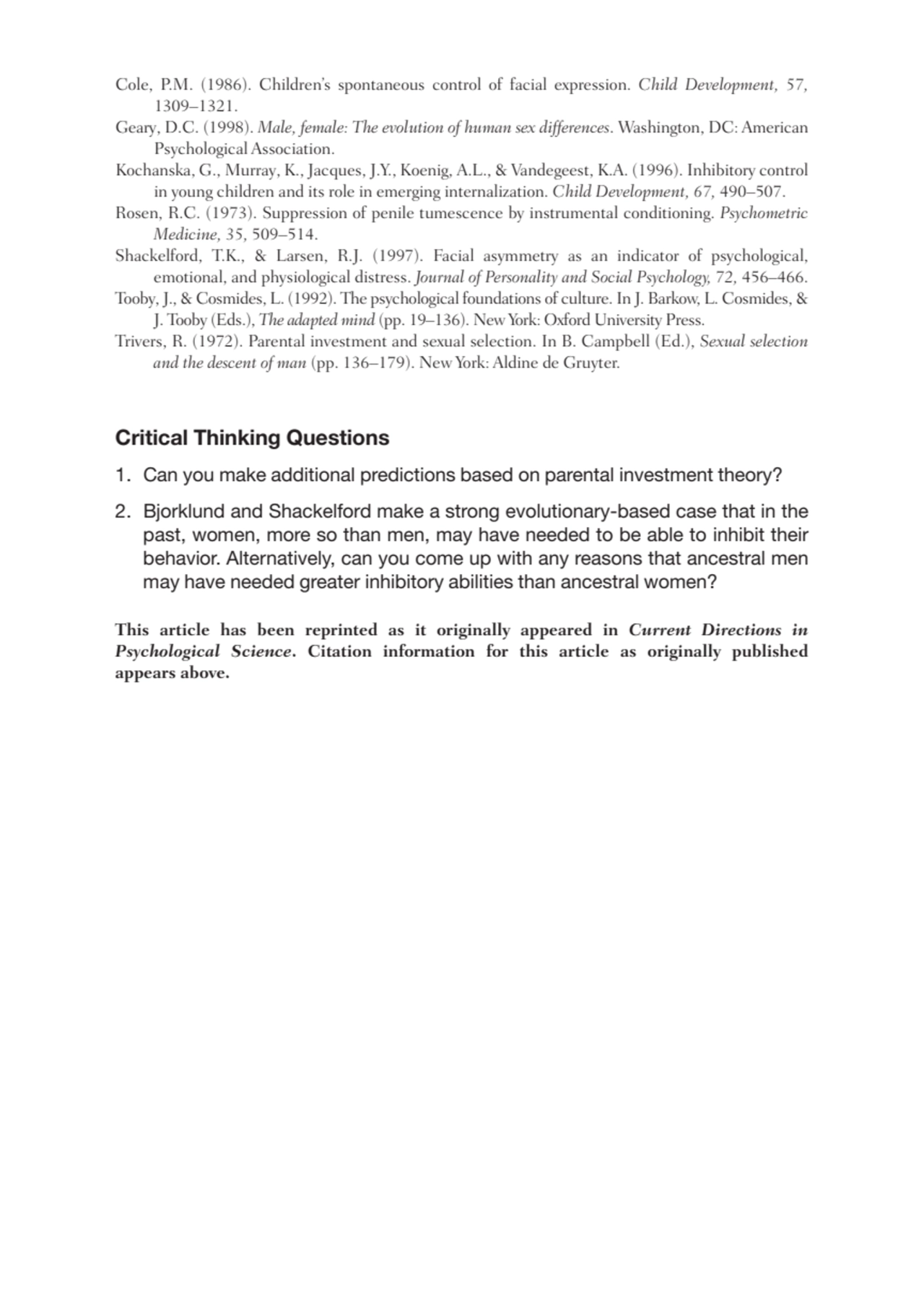 Cole, P.M. (1986). Children’s spontaneous control of facial expression. Child Development, 57,
130…