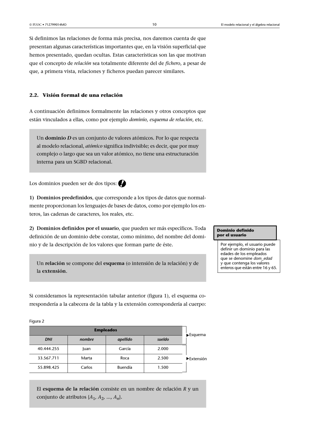  FUOC • 71Z799014MO 10 El modelo relacional y el álgebra relacional
Si definimos las relaciones d…