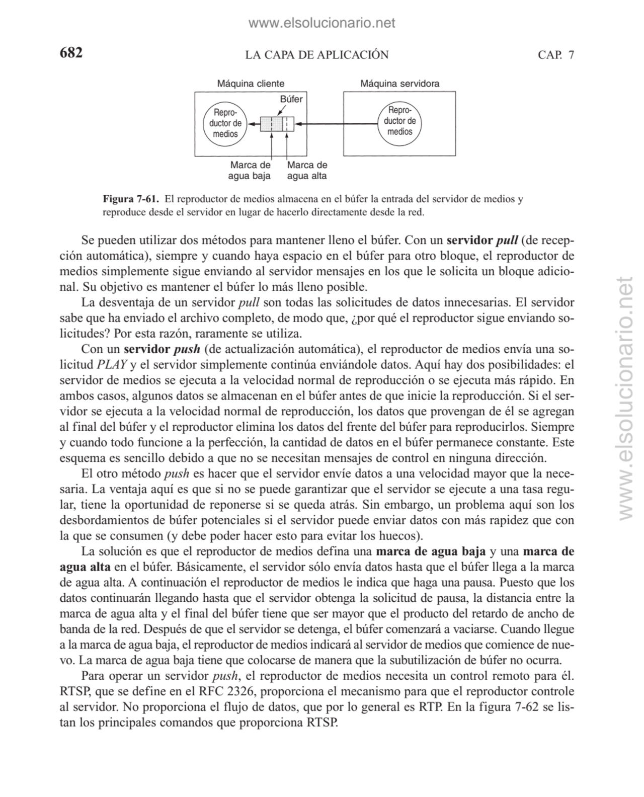LA CAPA DE APLICACIÓN
Se pueden utilizar dos métodos para mantener lleno el búfer. Con un servidor…