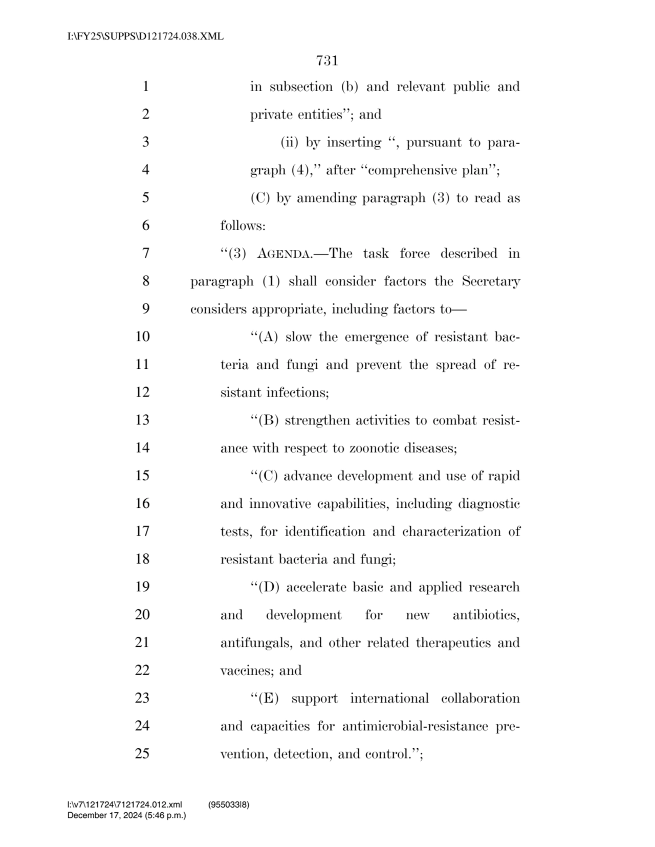 731 
1 in subsection (b) and relevant public and 
2 private entities’’; and 
3 (ii) by inserting…