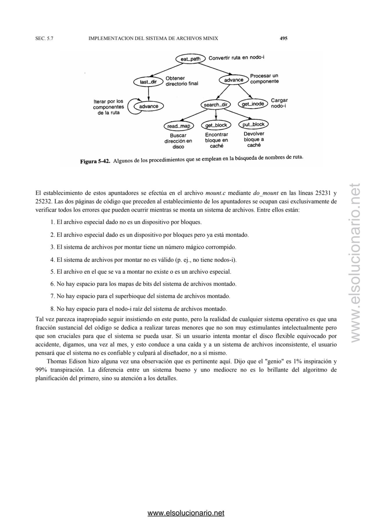 SEC. 5.7 IMPLEMENTACION DEL SISTEMA DE ARCHIVOS MINIX 495
El establecimiento de estos apuntadores …