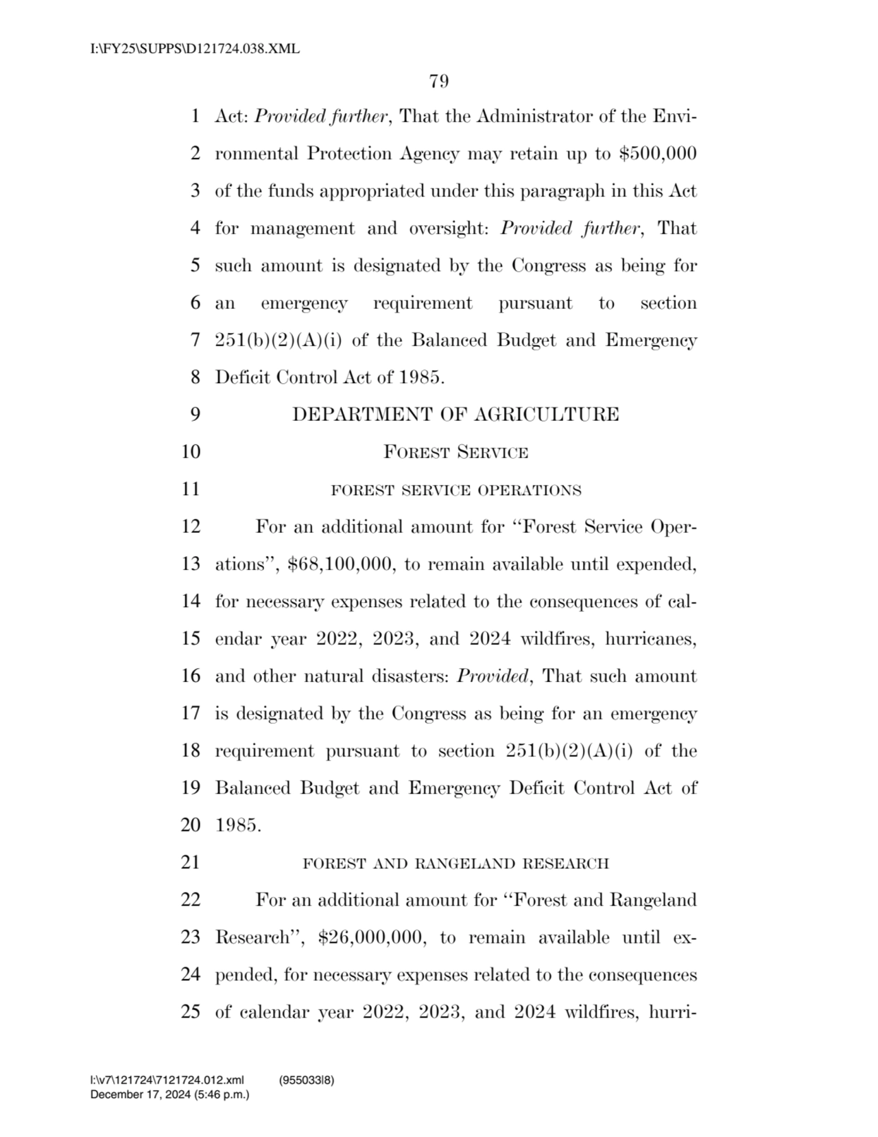 79 
1 Act: Provided further, That the Administrator of the Envi2 ronmental Protection Agency may …