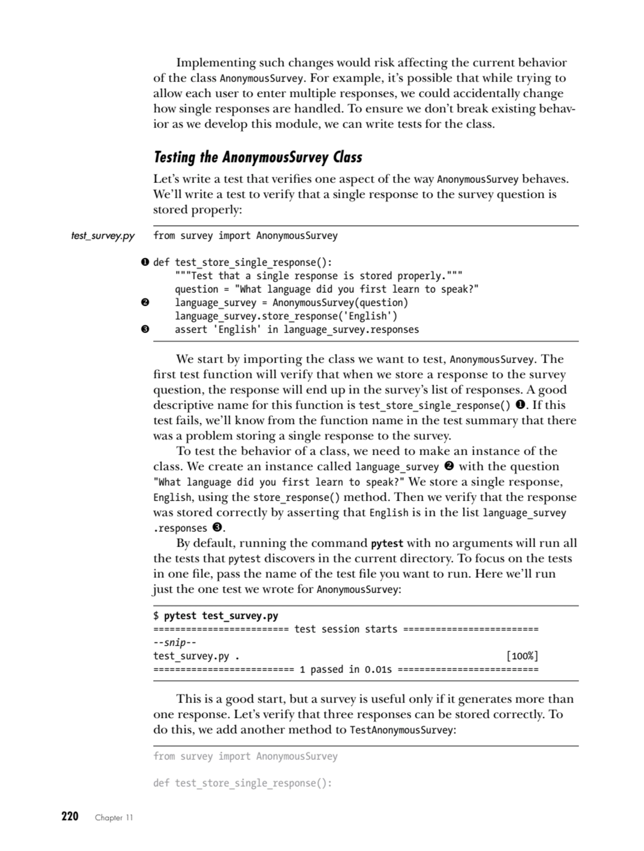 220   Chapter 11
Implementing such changes would risk affecting the current behavior 
of the clas…