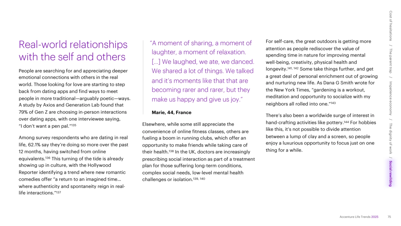 Accenture Life Trends 2025 
Real-world relationships 
with the self and others 
People are searc…