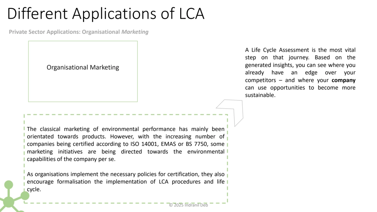 Different Applications of LCA
The classical marketing of environmental performance has mainly been…