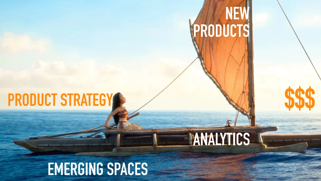 EMERGING SPACES
NEW
PRODUCTS
ANALYTICS
PRODUCT STRATEGY $$$