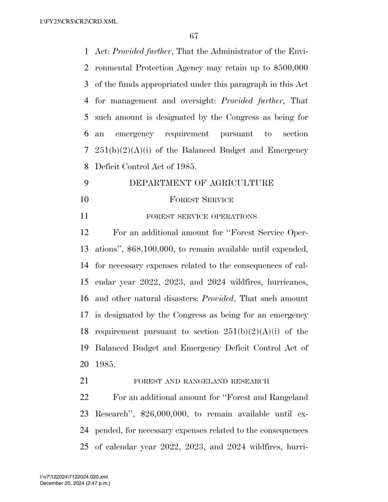 67 
1 Act: Provided further, That the Administrator of the Envi2 ronmental Protection Agency may …