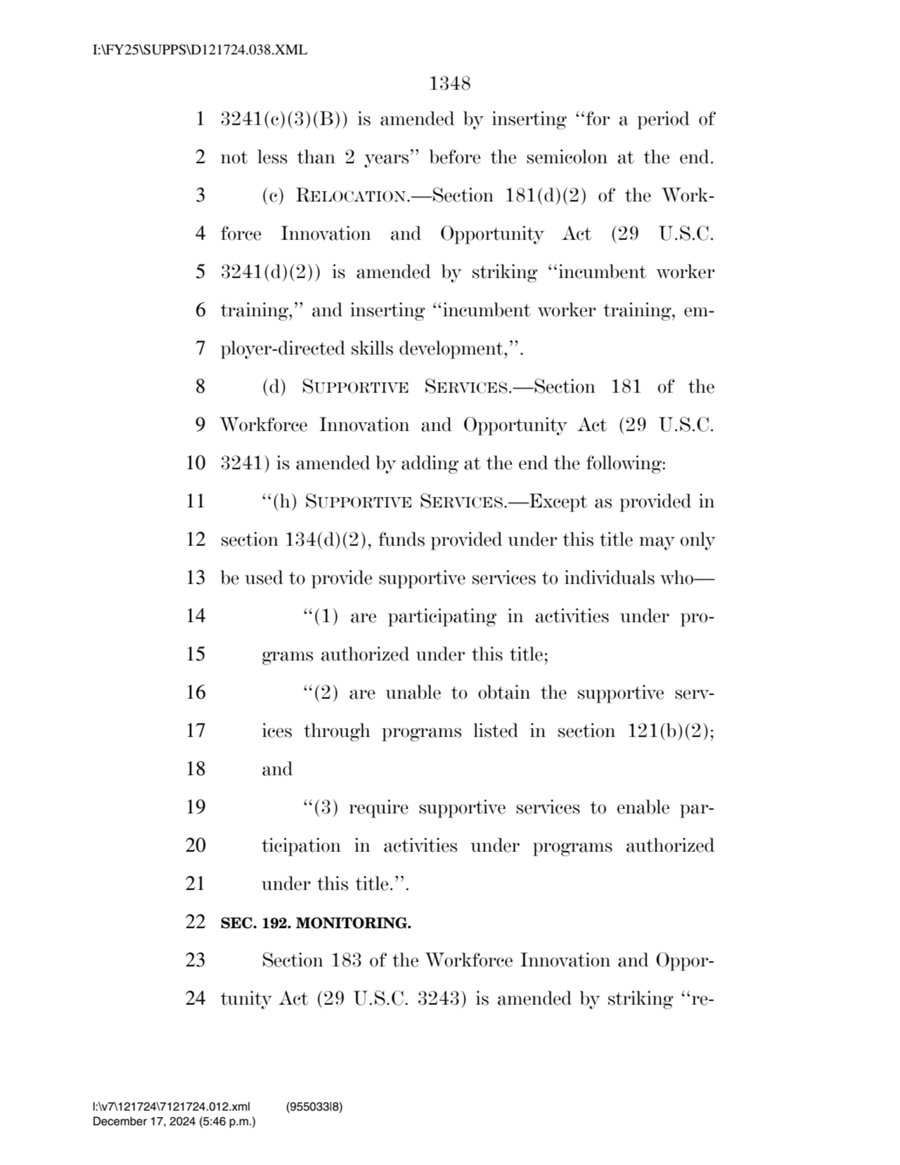 1348 
1 3241(c)(3)(B)) is amended by inserting ‘‘for a period of 
2 not less than 2 years’’ befor…