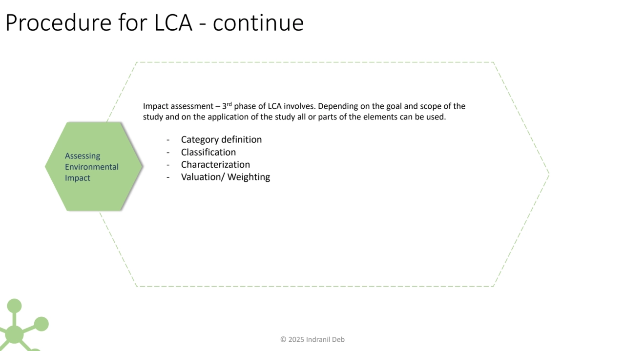 Impact assessment – 3
rd phase of LCA involves. Depending on the goal and scope of the
study and …