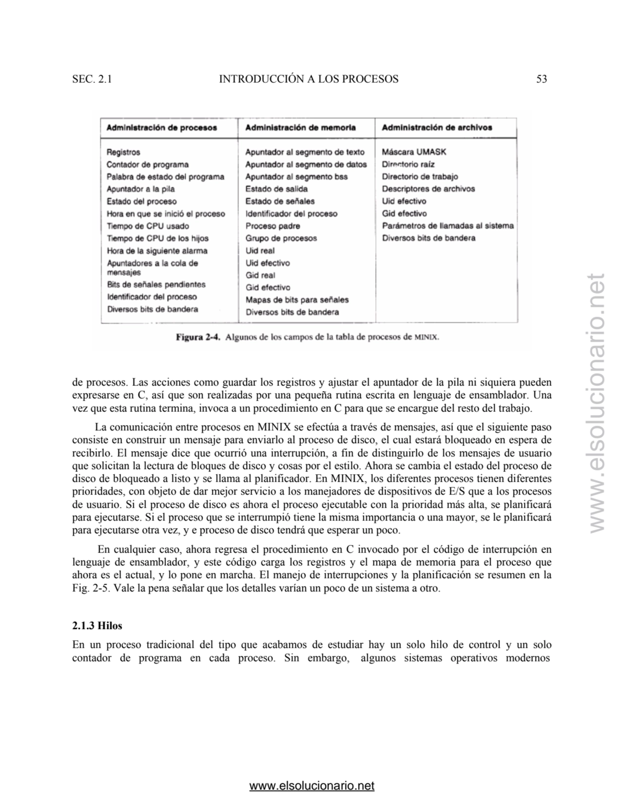 SEC. 2.1 INTRODUCCIÓN A LOS PROCESOS 53 
de procesos. Las acciones como guardar los registros y aj…