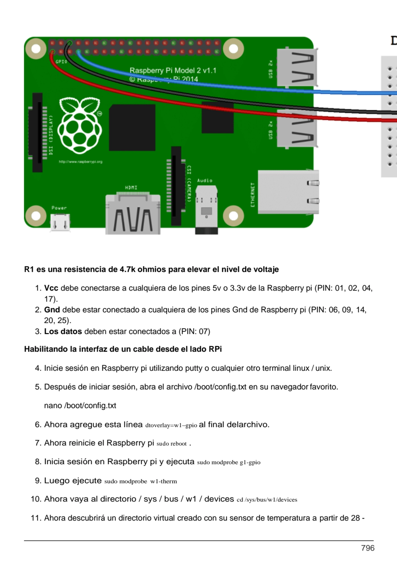 796
R1 es una resistencia de 4.7k ohmios para elevar el nivel de voltaje
1. Vcc debe conectarse a…