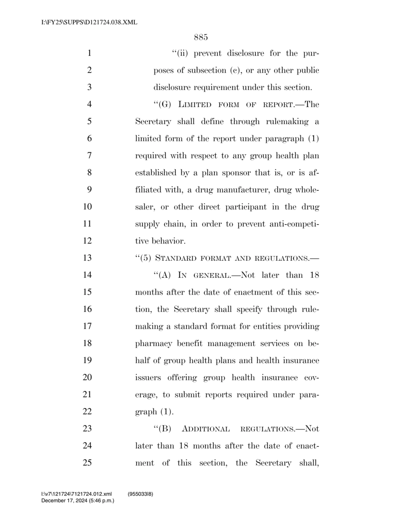 885 
1 ‘‘(ii) prevent disclosure for the pur2 poses of subsection (c), or any other public 
3 di…